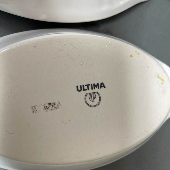 Ultima & Pfaltzgraff Individual Au Gratin Off-white White Lot of 4 - Picture 4 of 5